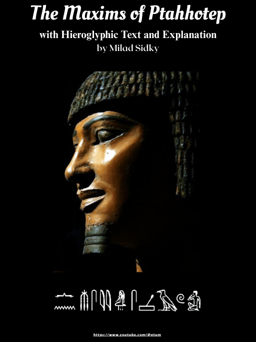 The Maxims of Ptahhotep with Hieroglyphic Text and Explanation product image (1)