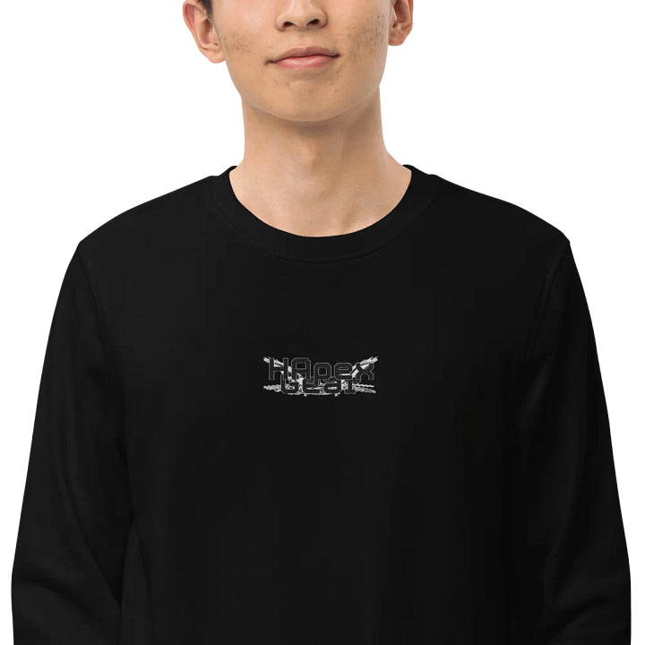 Unisex Organic Sweatshirt - Embroidered - Black HApex Gear Black Logo product image (1)