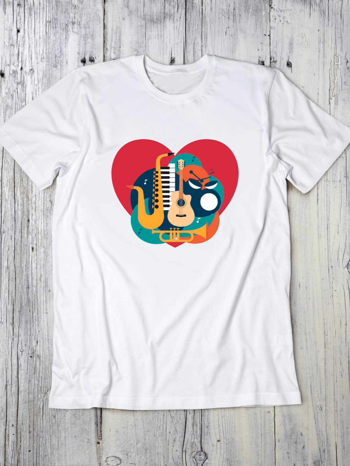 New Digital Product Doodle Art Music Heart - Intricate Musical Instruments Design for Bohemian & Artistic Souls product image (2)