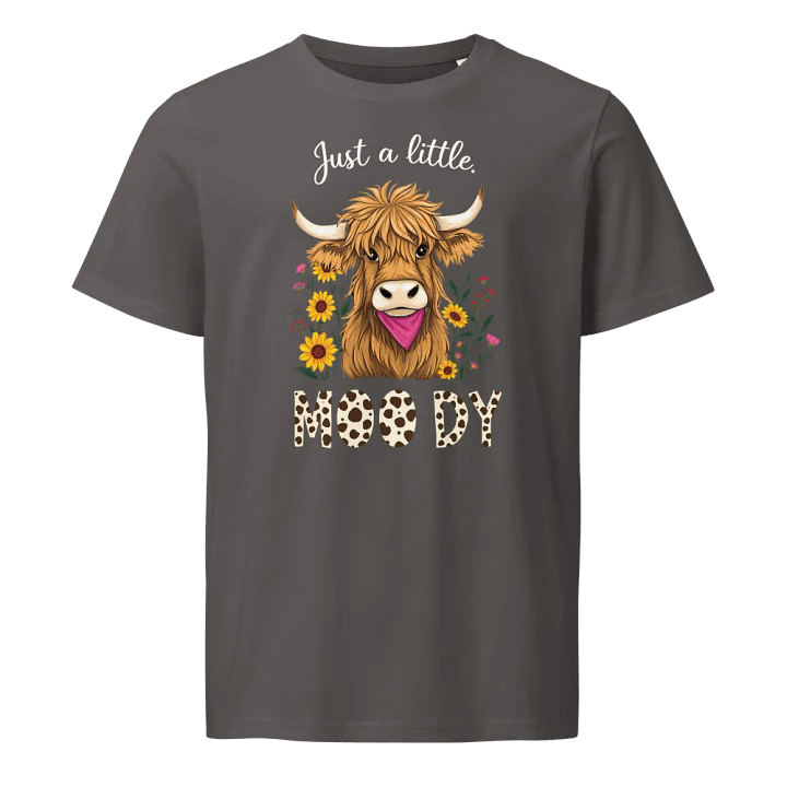 Just a Little Moody Highland Cow Easter Organic Tee product image (3)