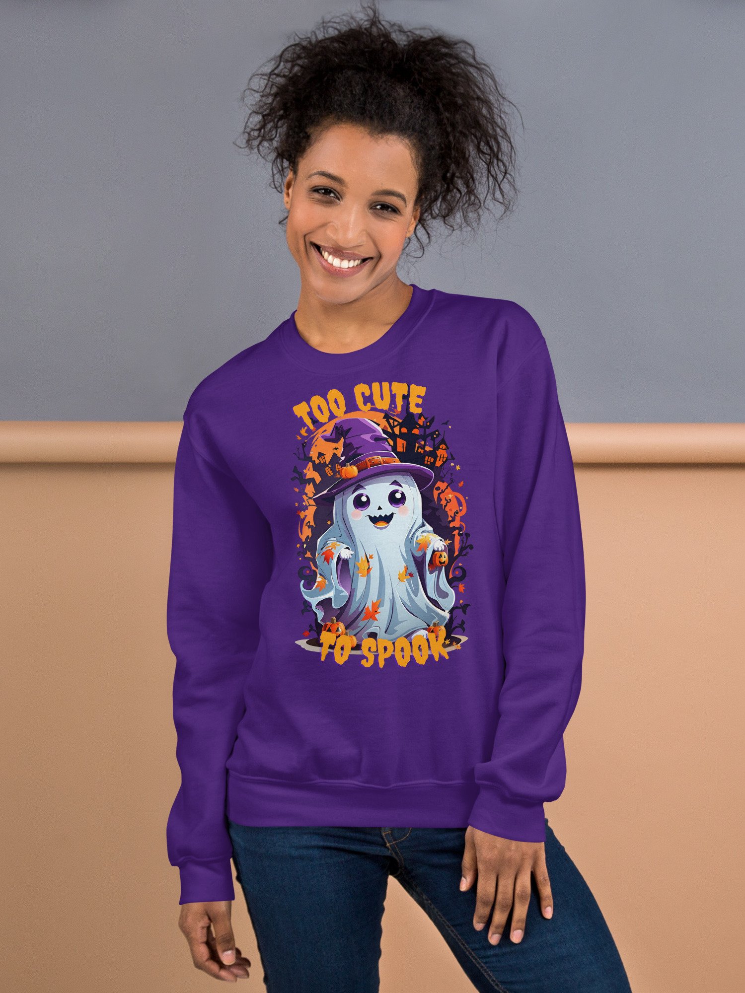 Cute Ghost Halloween Sweatshirt | Too Cute to Spook product image (5)