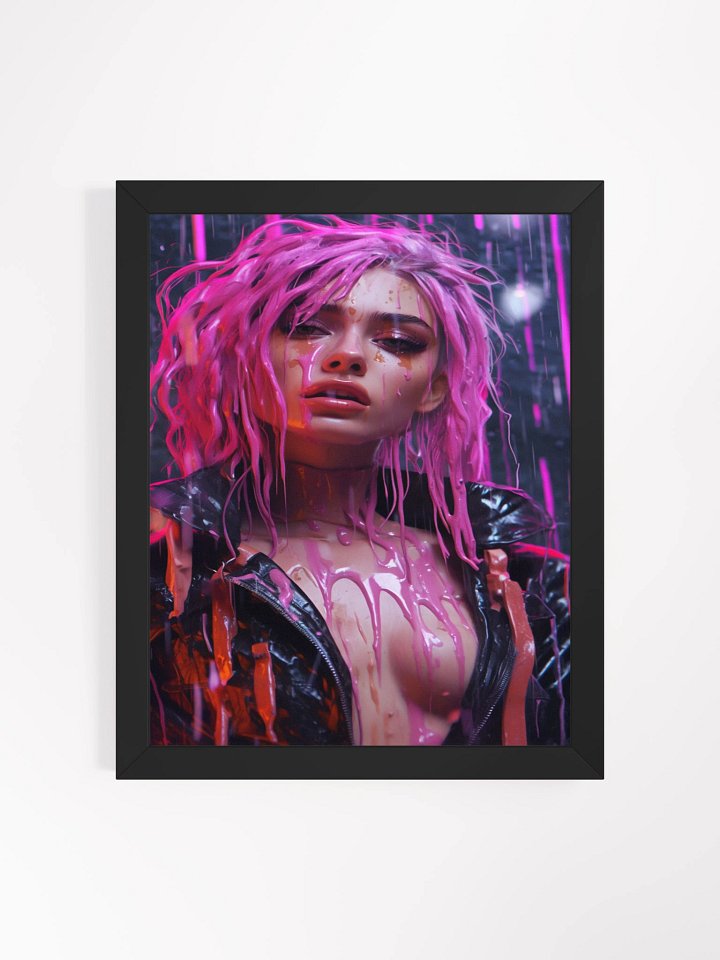 Pink Drip Wood Framed Wall Art Canvas product image (2)