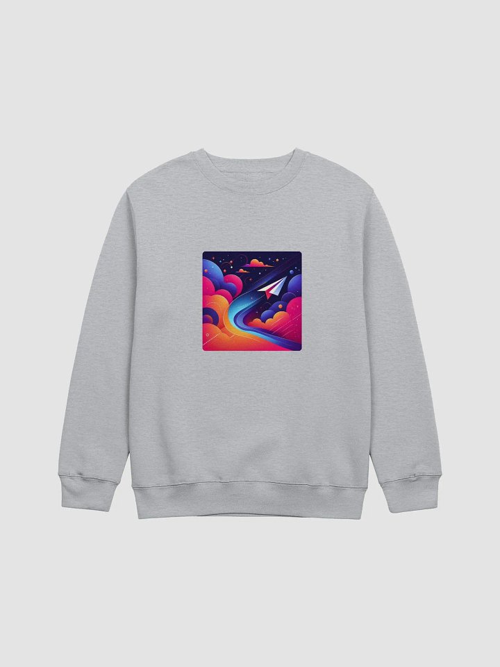 Dreamy Skies Paper Airplane Crewneck | AI design paper airplane product image (10)