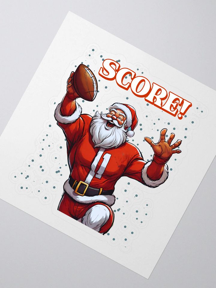 Football Playing Santa Claus Sticker product image (2)