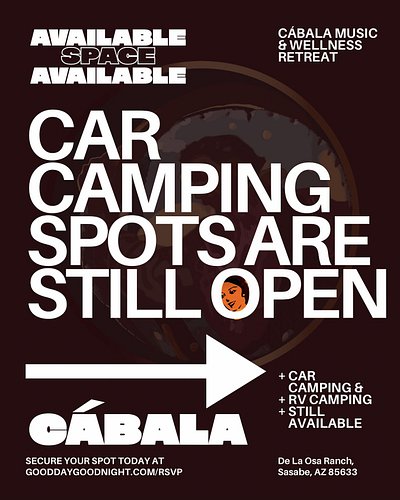Start your engines… Car & RV Camping Spaces are still available to claim! 🏁🚘⛺️

We are nearing our time together & want you t...