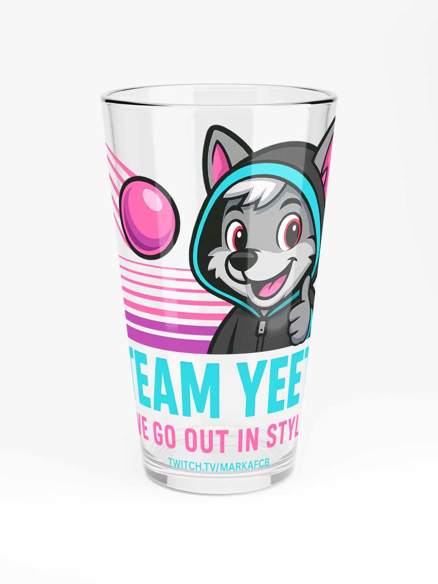 "TEAM YEET" PINT GLASS – Official Stream Mascot Edition product image (3)