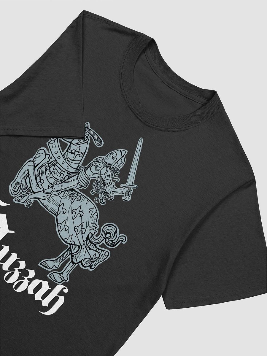Huzzah: A fun medieval Knight on horseback T-shirt. product image (10)