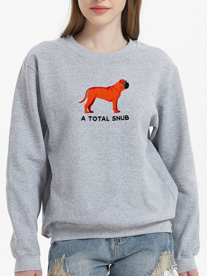 A Total Snub Sweatshirt (Embroidered) of an English Mastiff(Red) product image (2)