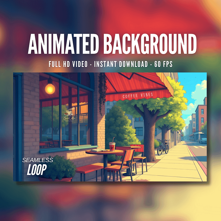 Cozy Lofi Coffee Shop Animated Background | Warm Summer Vibes | Relaxing Live Wallpaper & Stream Overlay | AB114 product image (1)
