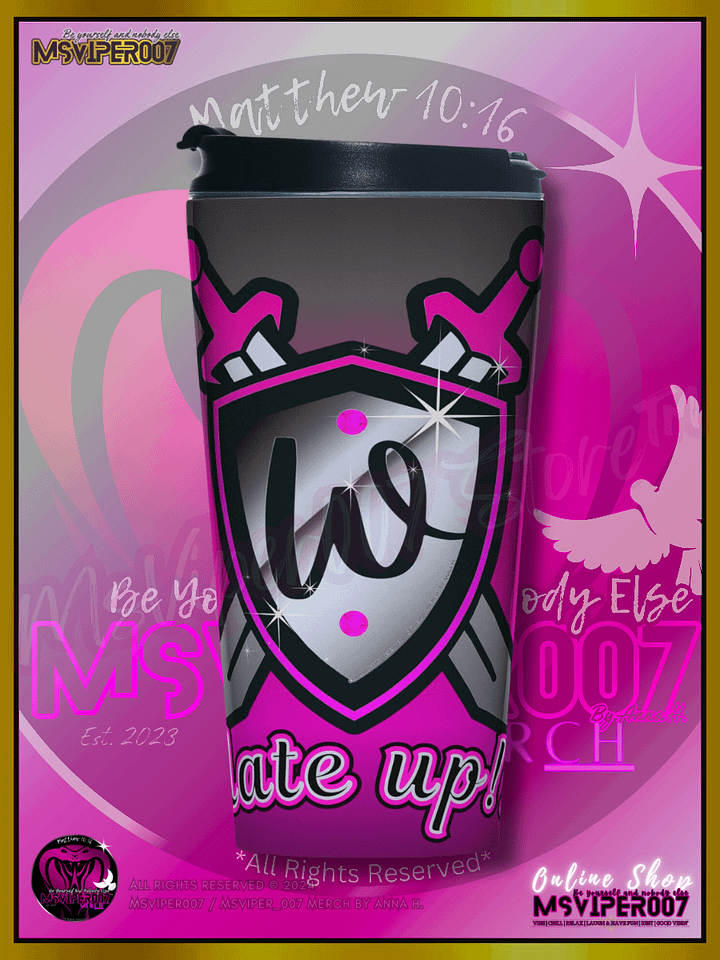 Travel Mug - MsViper007's "WS-Plate Up!!! ™ " [royal pink] Hot or Cold Beverage Stainless Steel Travel Mug by Anna H. product image (1)
