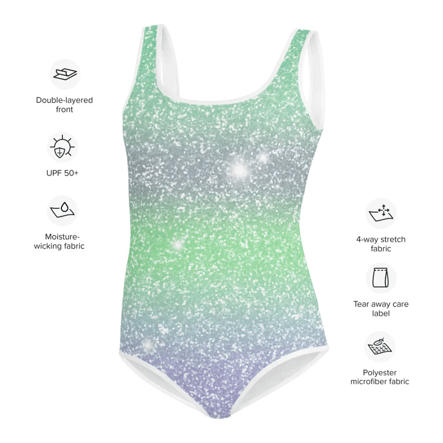 Glitter Unicorn Texture Design Youth Swimsuit (3) product image (6)