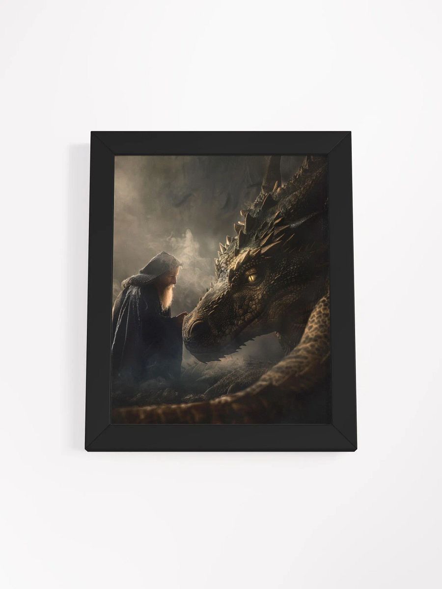 Sorcerer and his dragon 01 - Framed High Quality Matte Poster product image (3)