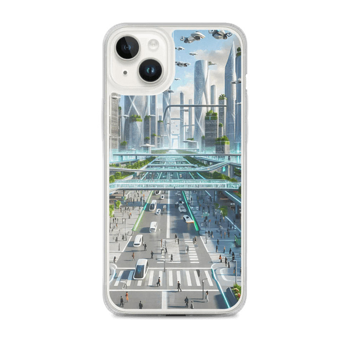 Futuristic Cityscape iPhone® MagSafe® Clear Case product image (1)