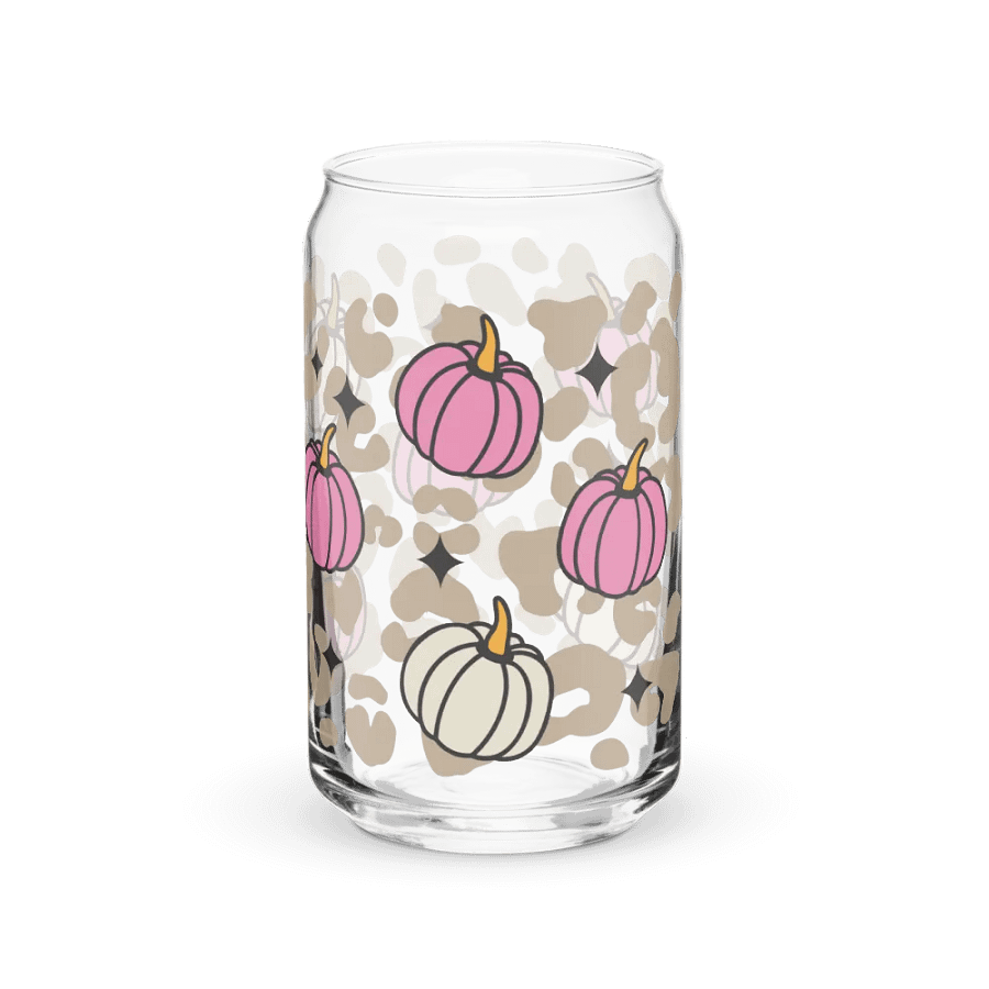 Pink Starry Pumpkin Can Glass, Wood Cover and Metal Straw product image (9)