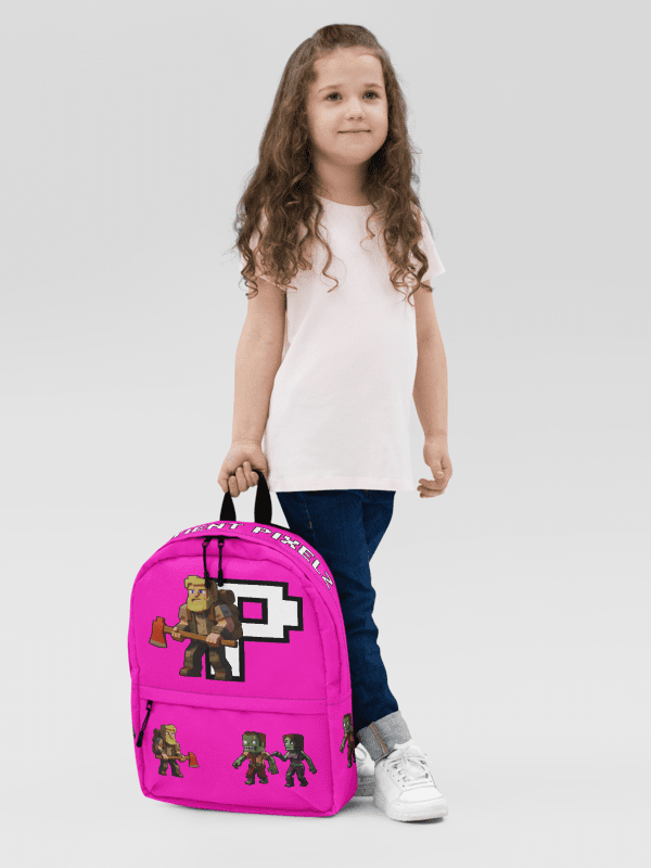 Patient PixelZ All-Over Print Backpack (Hot Pink) product image (6)