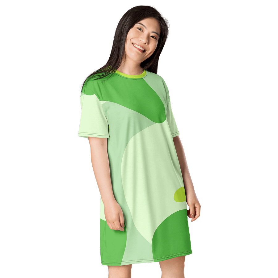 Vibrant Green Swirl Oversized T-Shirt Dress - Exclusive TDSMUSIC Design product image (4)