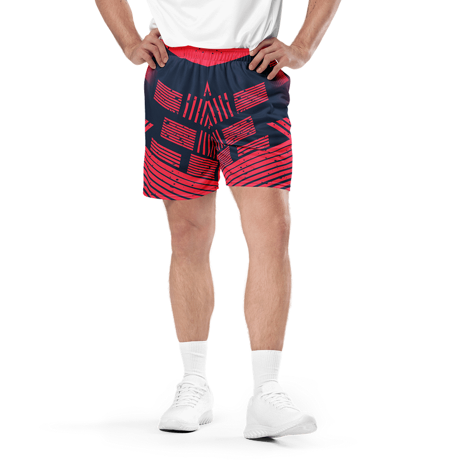 Red Stripes | Recycled Unisex Mesh Shorts product image (2)