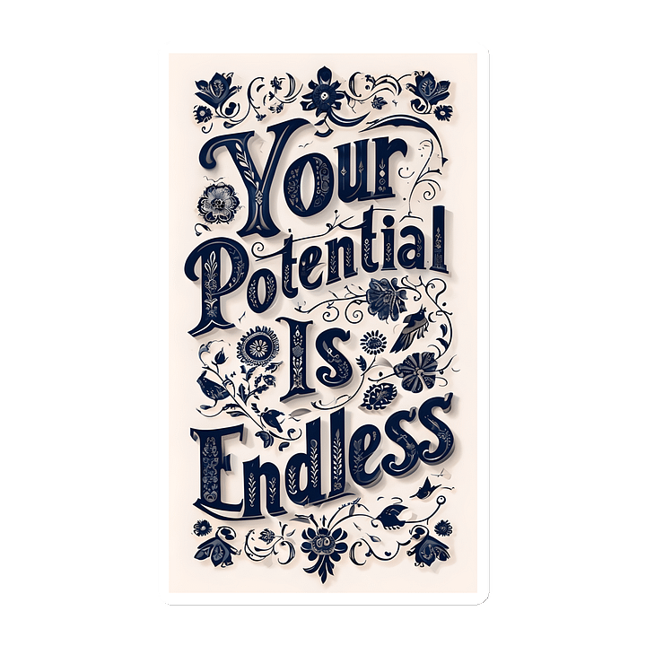 Your Potential Is Endless – Inspirational Typography Magnet product image (1)