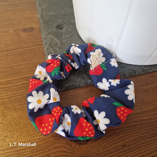 Made Chloe a scrunchy for her strawberry addiction