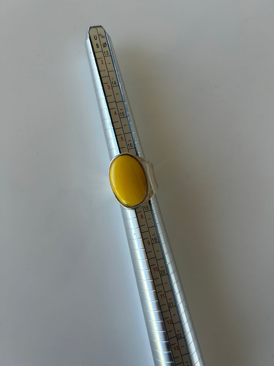 Baltic Egg Yolk Amber 925 Sterling Silver Adjustable Ring product image (6)