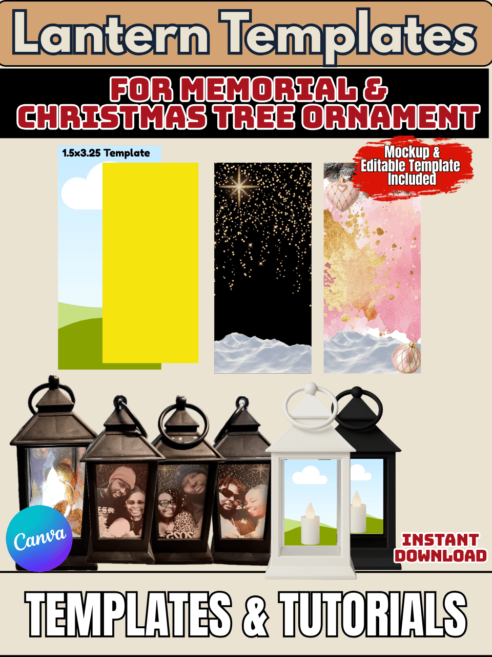 DT Editable Canva Mini Template - for Memorial and Christmas Tree Ornaments product image (1)