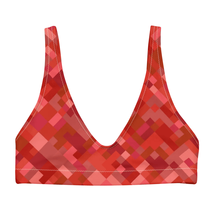 Colorful Mosaic Pattern Design Padded Bikini Top - v4 product image (3)