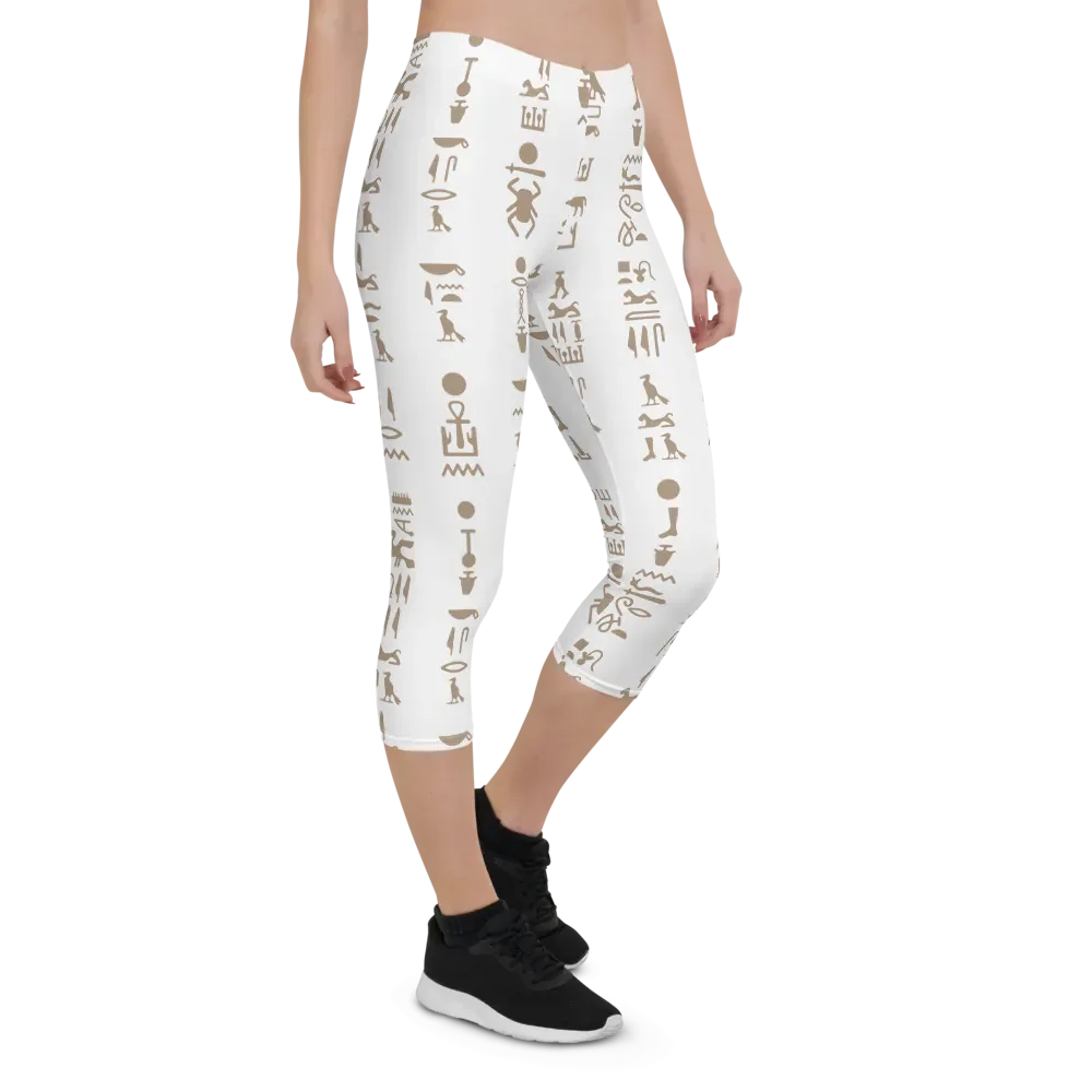 Isis White All-Over Print Capri Leggings product image (6)