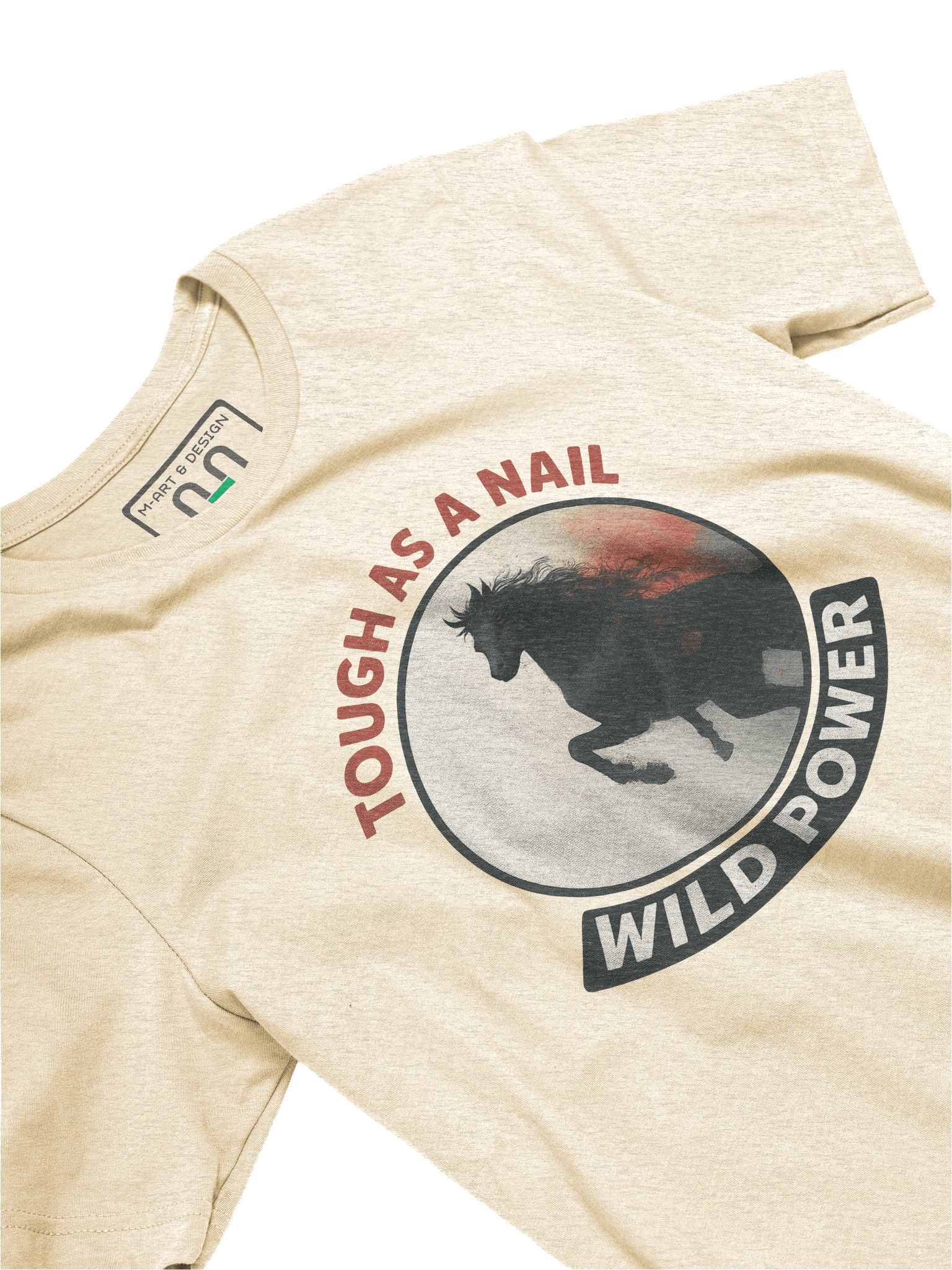 Tough as a Nail – Wild Power Horse Shirt Bold Equestrian Graphic Tee by M-Art and Design product image (24)