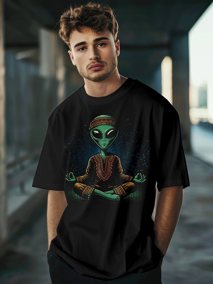 👽 Product Title (SEO-Optimized) Meditating Alien T-Shirt – Zen Extraterrestrial Design | Mindful Cosmic Humor Tee product image (1)