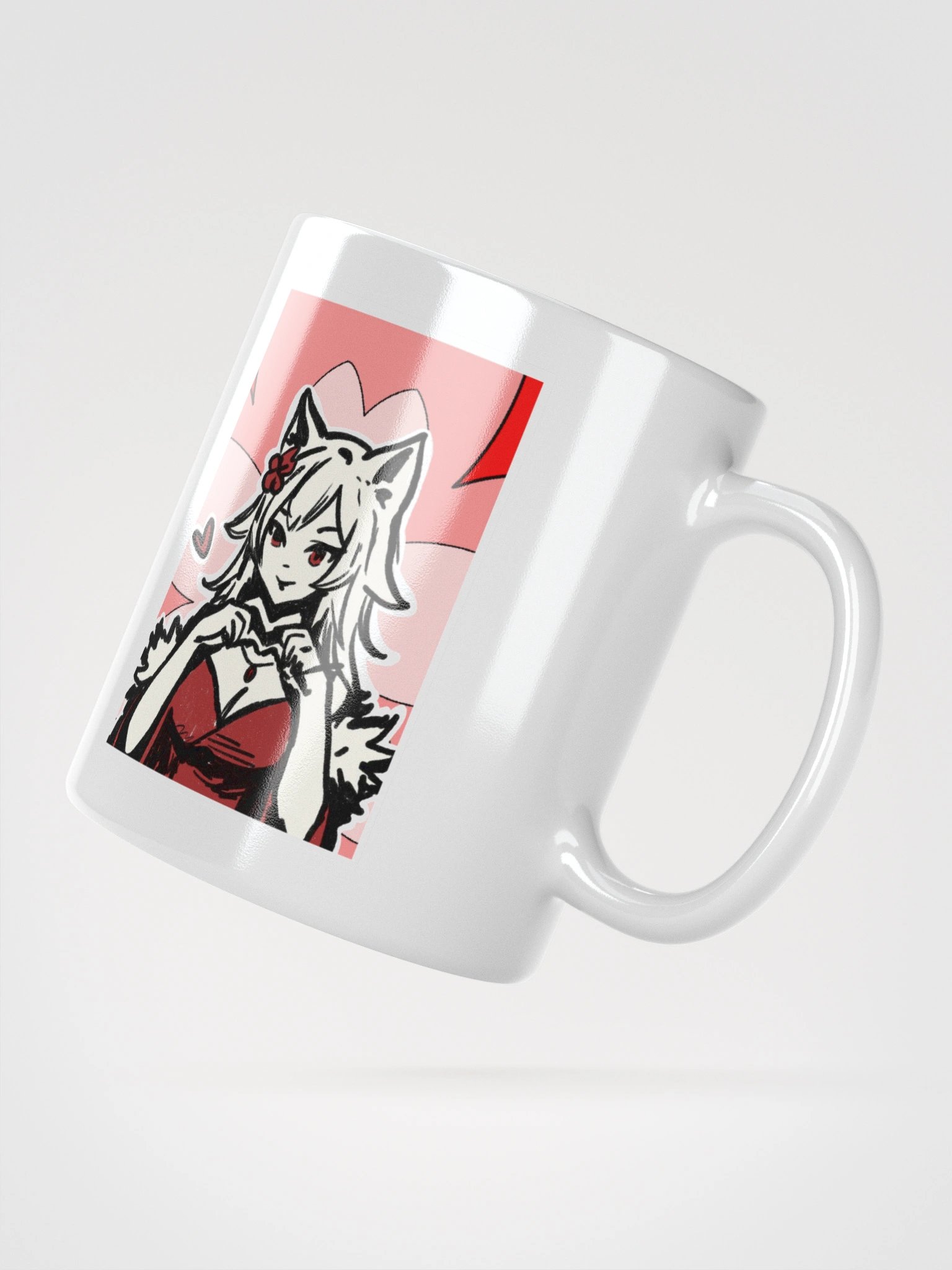 Japanese Brush Hand Heart Sakura Mug product image (3)