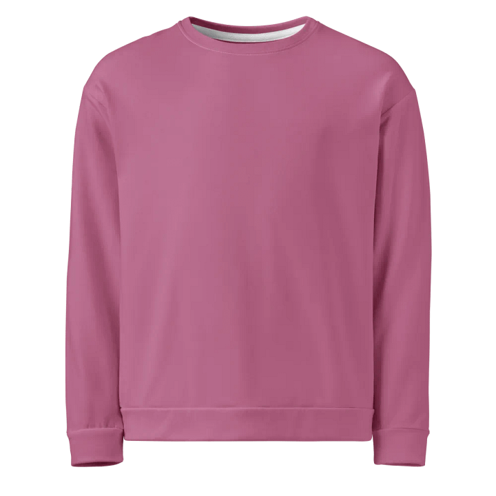 Plain Medium Dark Carnation Pink True Summer Unisex Recycled Polyester Heavyweight Premium Sweatshirt by Treasure Pie product image (1)