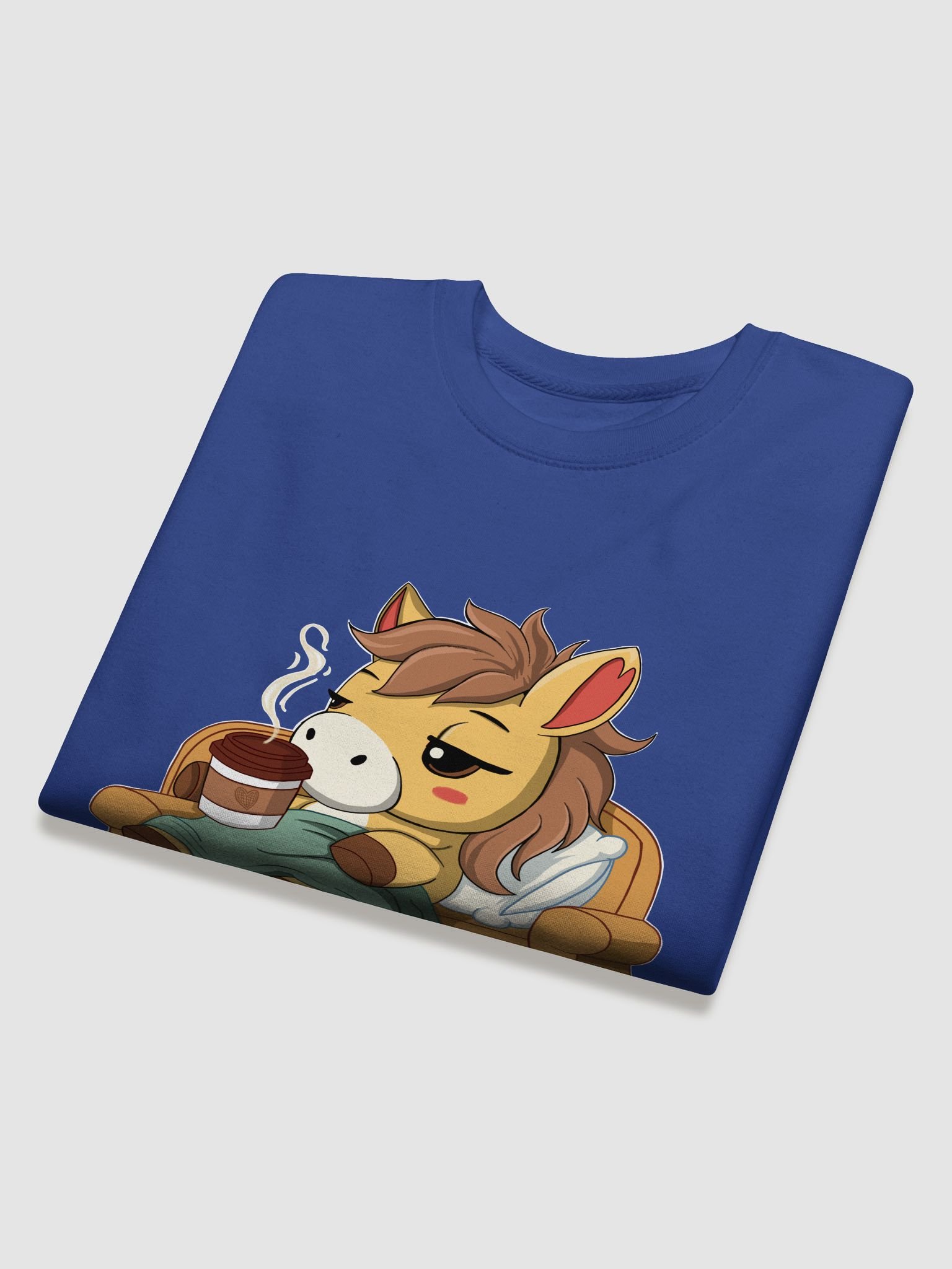 Cozy Waffles | Plush Horse in Blanket with Coffee | Relatable Introvert Tee product image (4)