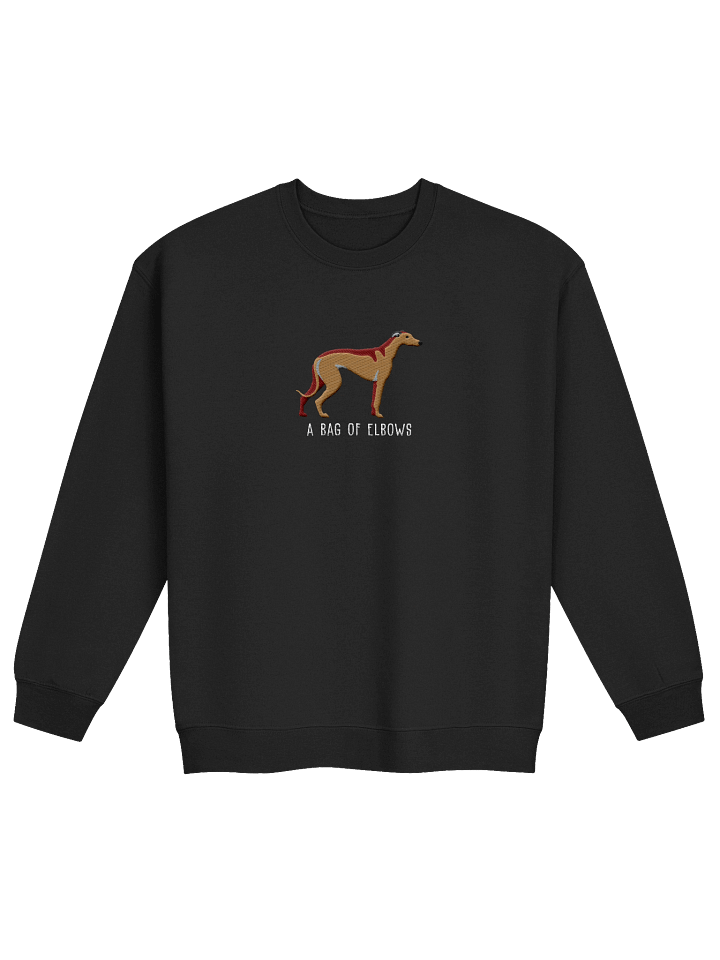 A Bag of Elbows Sweatshirt (Embroidered) of an English Greyhound(Tan 2) product image (3)