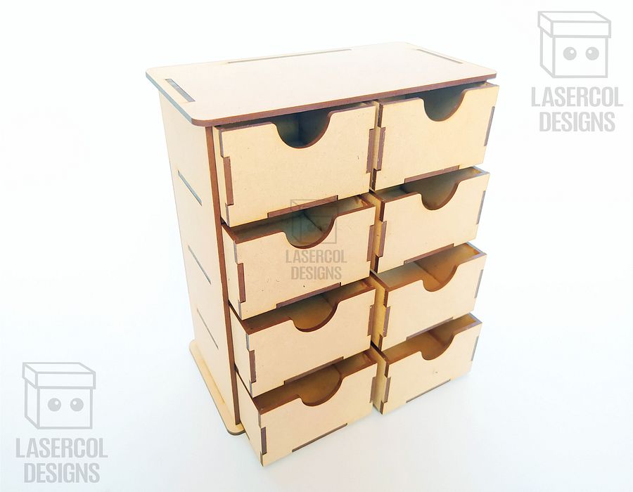 8 Drawers Desk Organizer - Laser Cut Files product image (3)