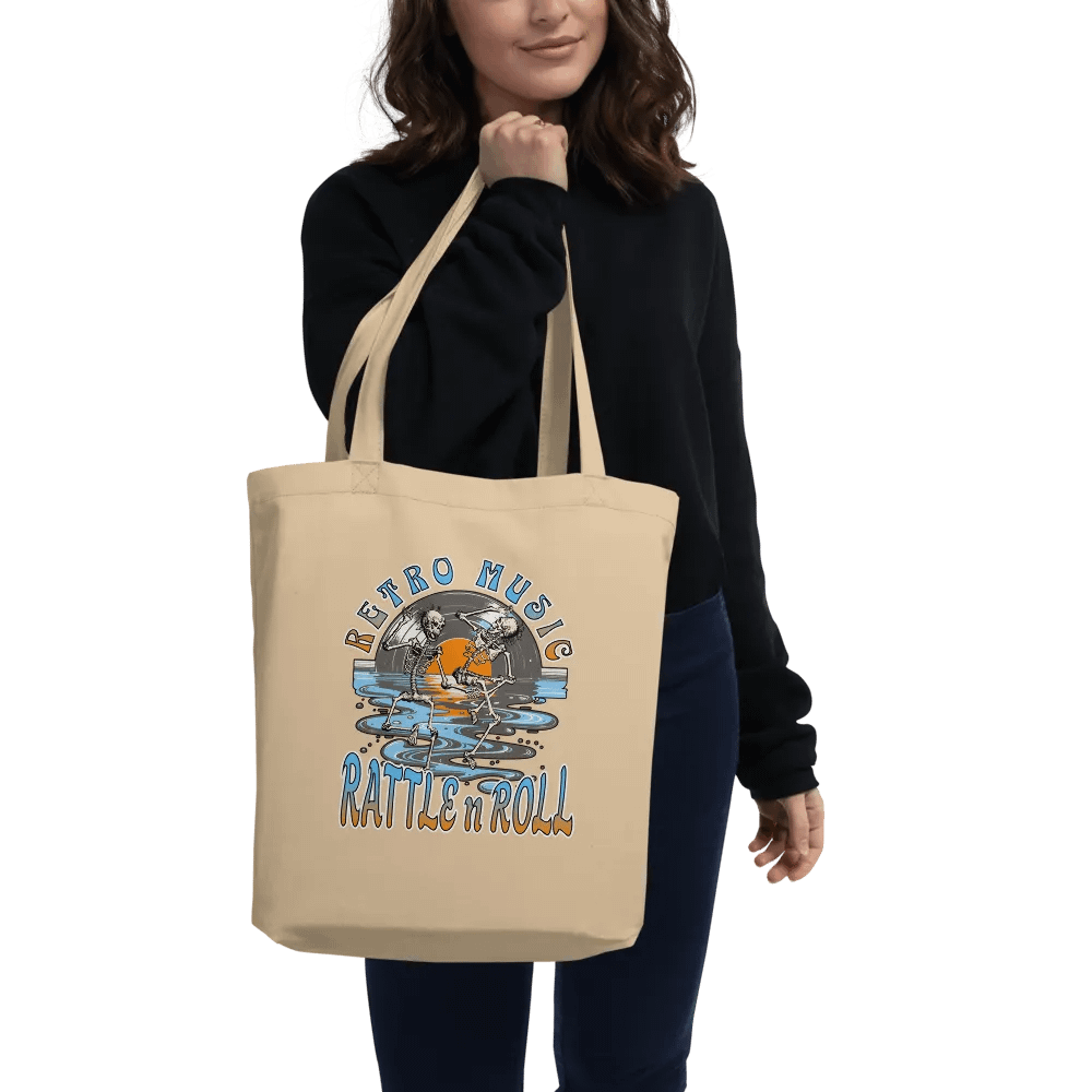Retro Music Rattle n Roll Skeleton Dance Tote Bag product image (2)