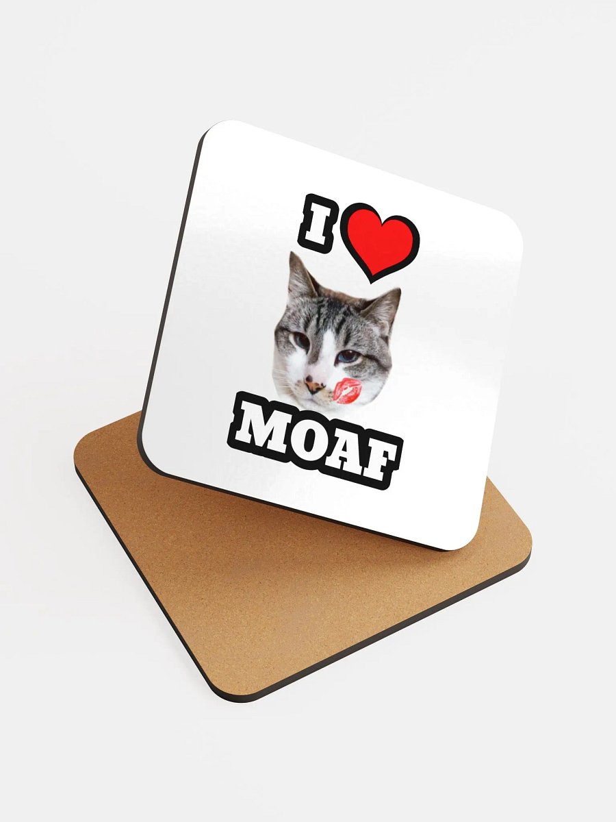 I ❤️ Moaf Glossed Cork Coaster product image (6)