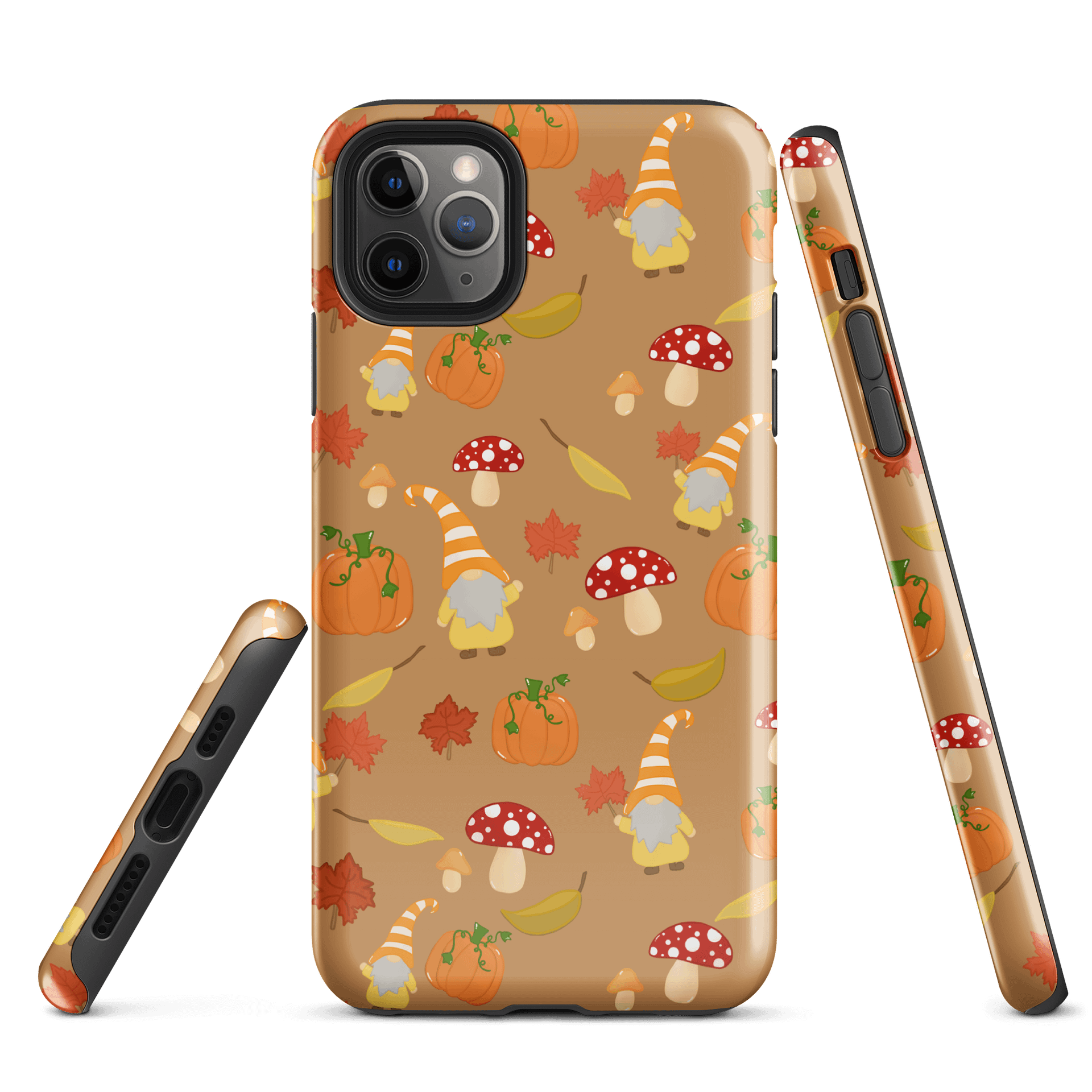 Fall with my Gnomies in Brown Pattern iPhone® Tough Case product image (2)