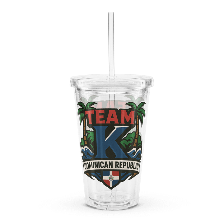 TEAM K Dominican Republic Clear Plastic Tumbler product image (2)