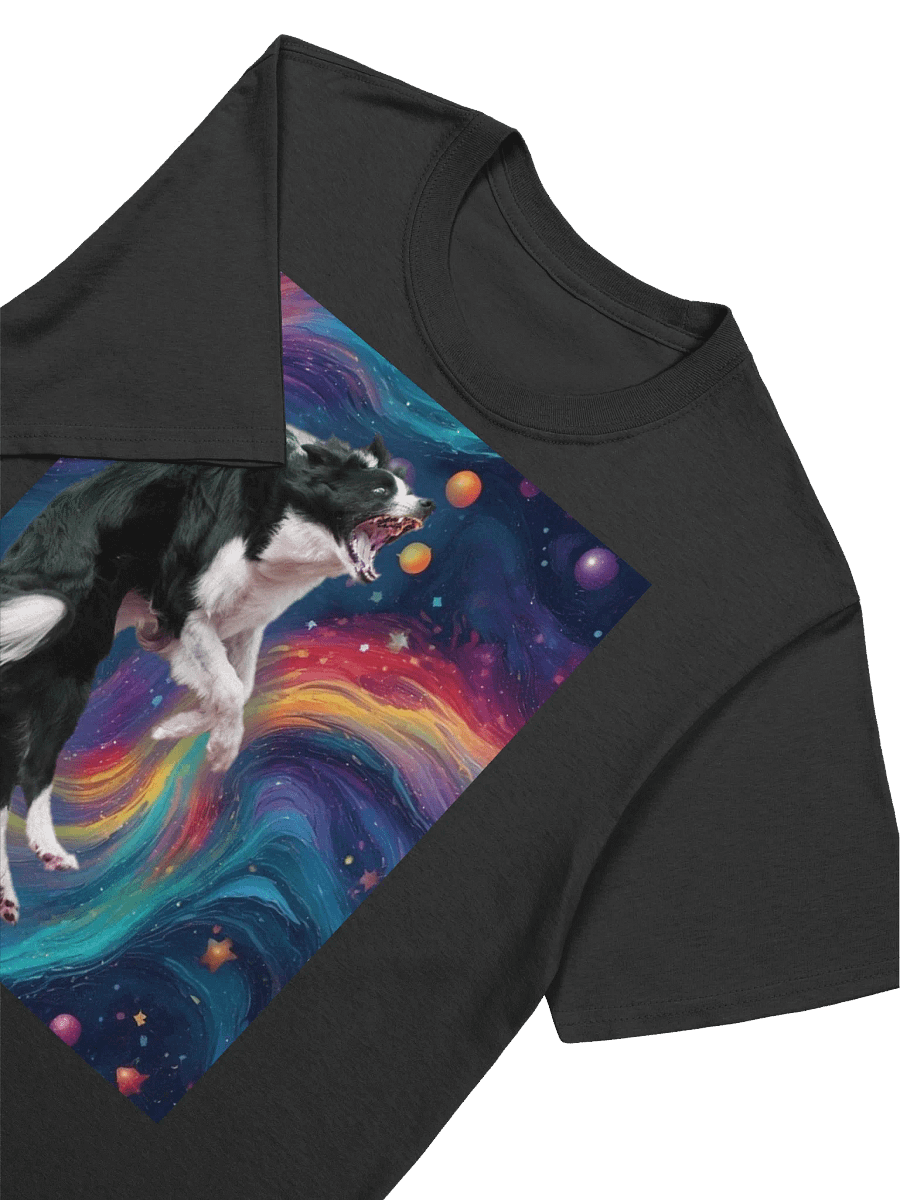 Border Collie Leaps Into Cosmos Cosmic Swirl Impressionist Dog Art T-Shirt product image (3)