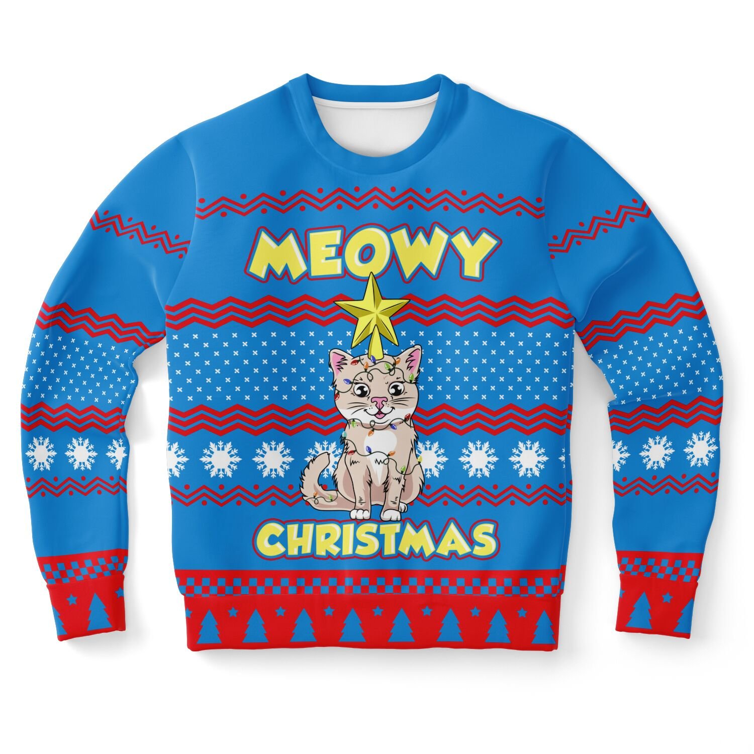 Meowy Christmas Cat Sweater | Funny Kitten Holiday Sweatshirt | Pet Lover Christmas Party Outfit | Cat Mom Winter Gift product image (9)