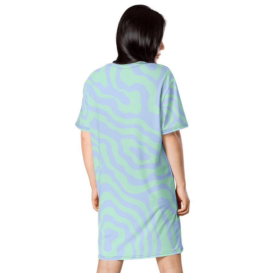 Exclusive Abstract Wave Pattern Oversized T-Shirt Dress | TDS Music product image (2)
