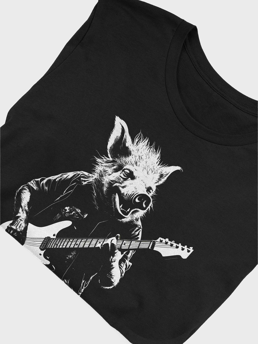 Pig Playing Guitar Tee - Rock & Roll Rocker Graphic Unisex Shirt product image (2)