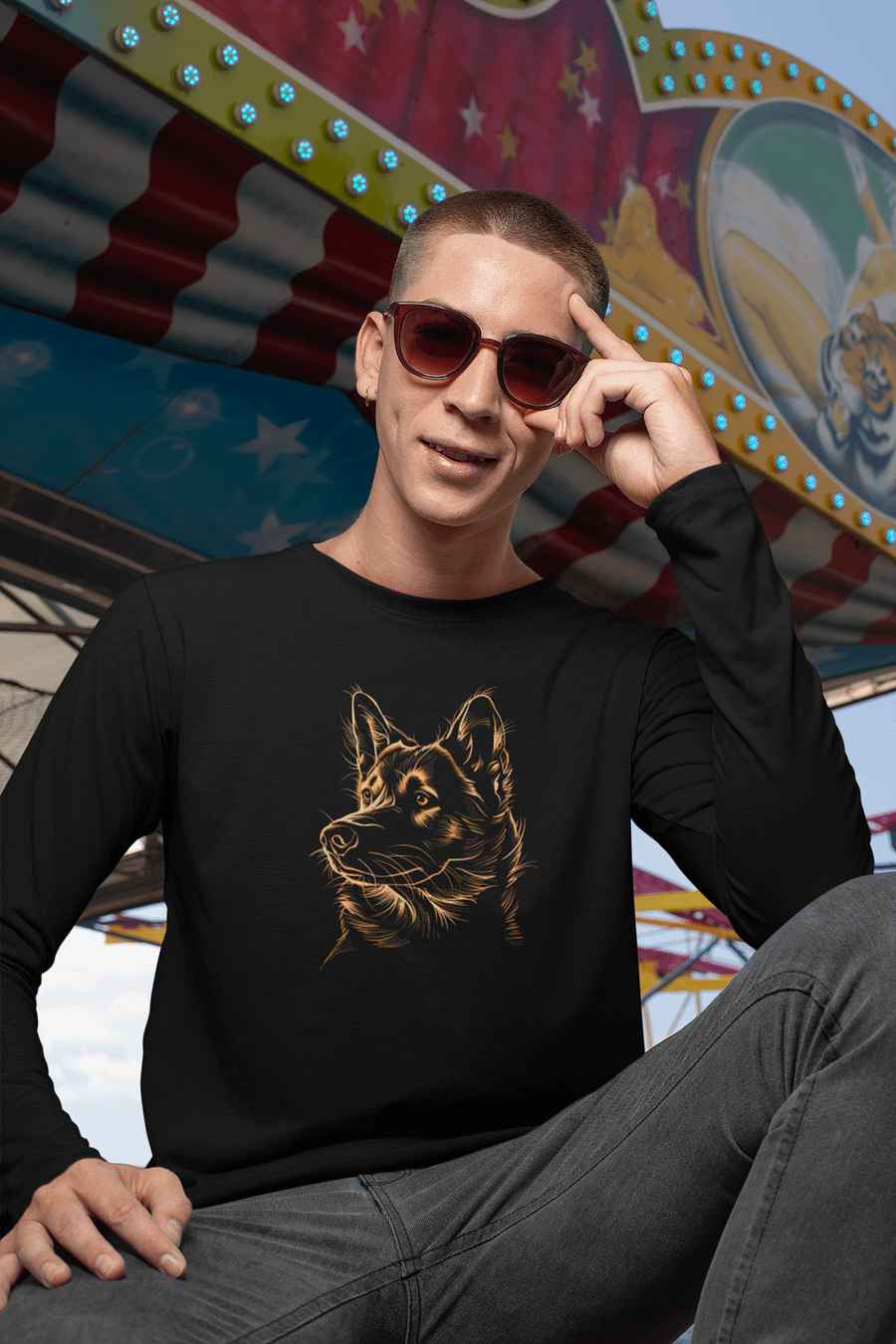 American Akita Golden Dog Silhouette product image (1)