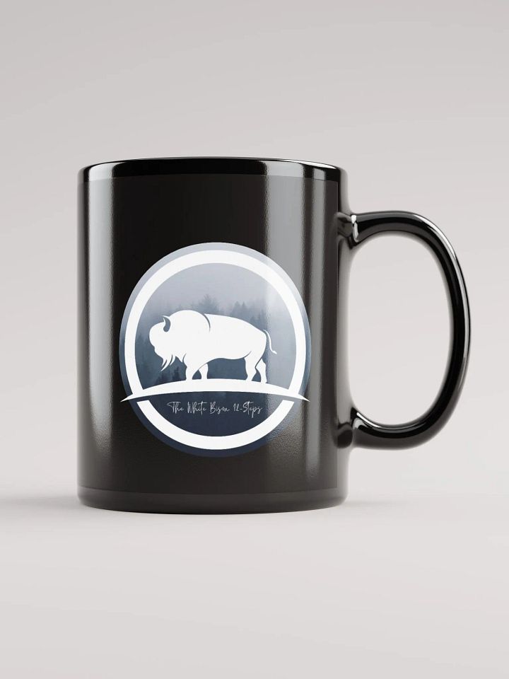 White Bison 12 Steps Glossy Black Mug product image (1)
