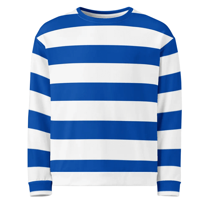 Cobalt Blue and White Striped Sweatshirt product image (1)