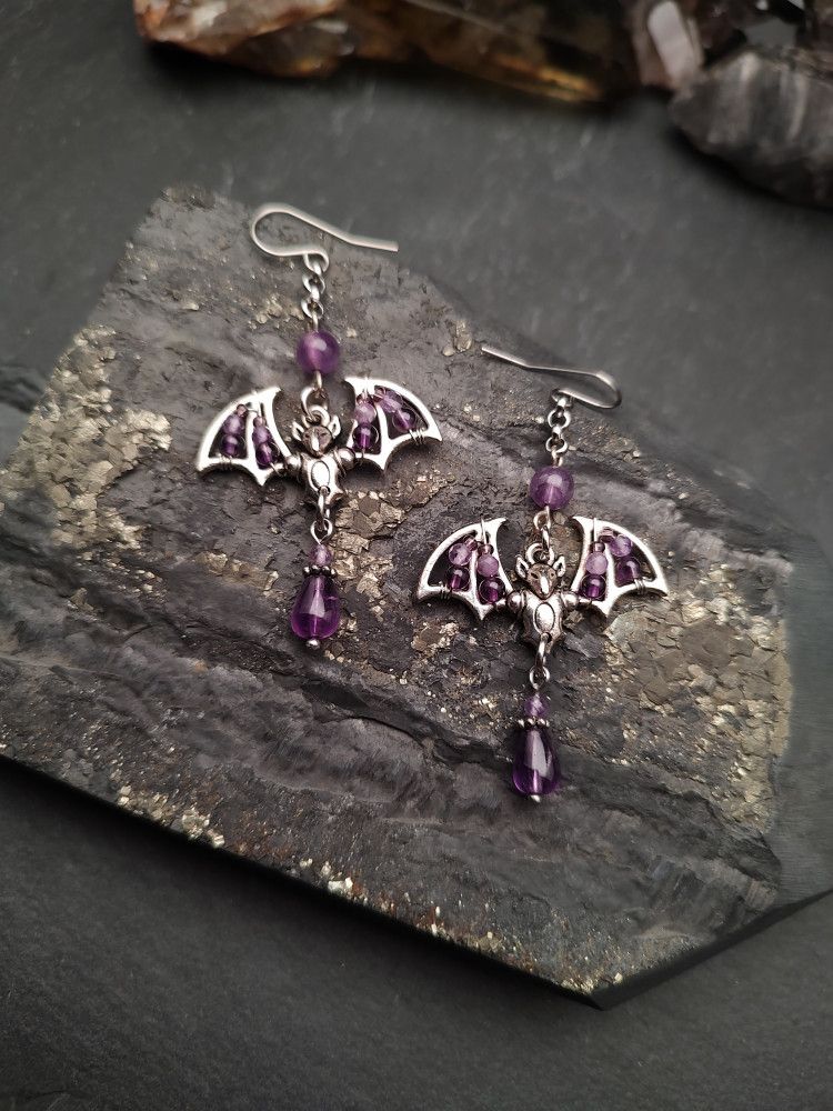 Earrings Bats - Amethyst Shadows product image (2)