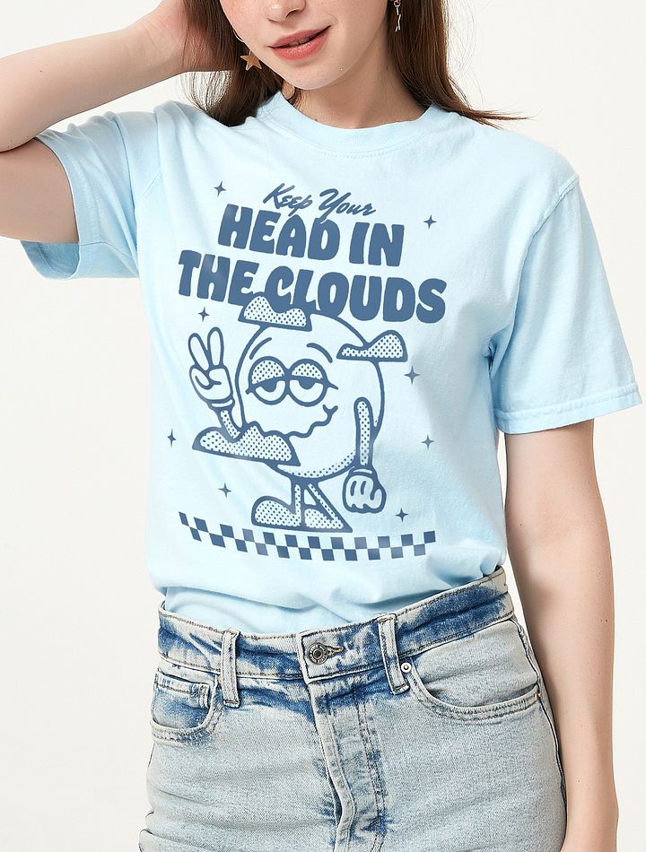 Keep Your Head in the Clouds | Motivational Retro-Style Y2K Streetwear with a Sun Mascot and Checkerboard Pattern product image (5)