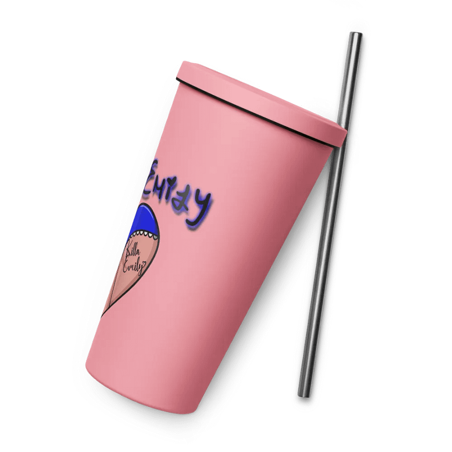 KILLA EMMY BLUE LOGO INSULATED TUMBLER WITH STRAW product image (8)
