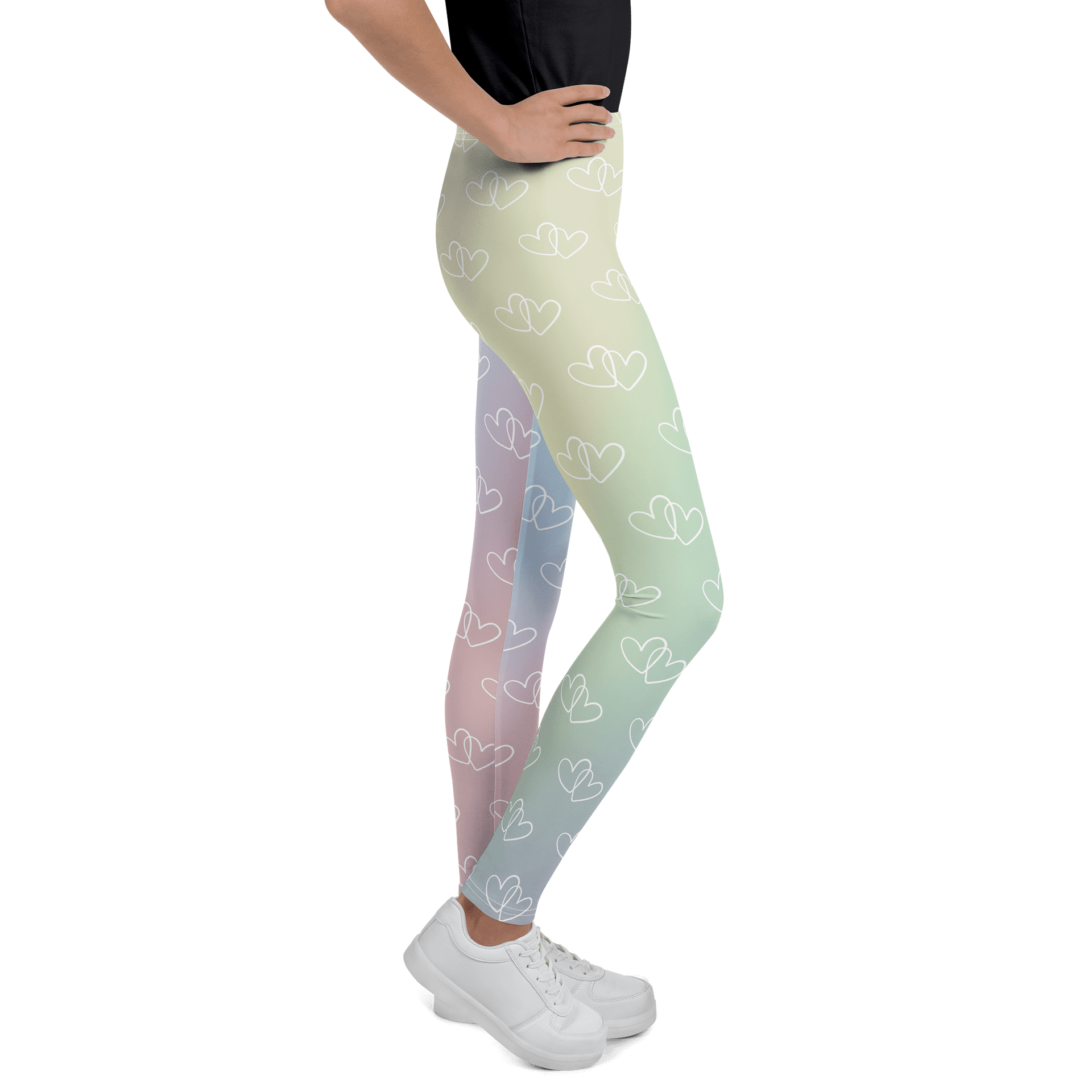 Rainbow Heart Youth Leggings product image (5)