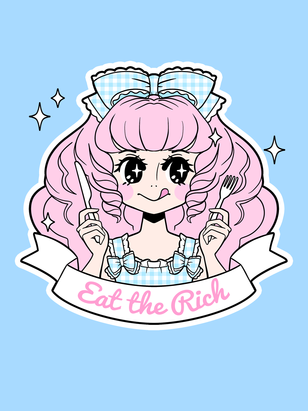 Eat the Rich (Blue) cotton t-shirt product image (3)